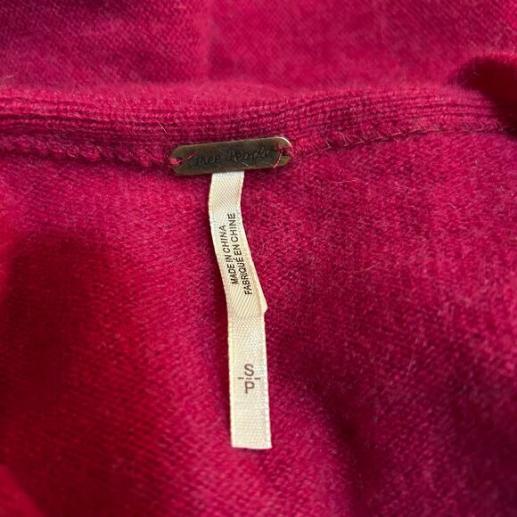 Free People Harmony V-Neck Cashmere Sweater Size Small Cozy Classic Boho Fall - Picture 2 of 6